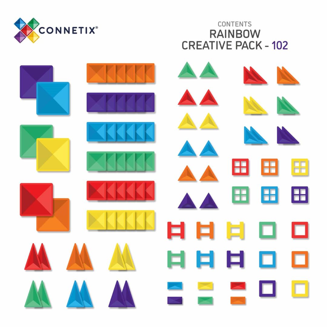 Connetix magnetische tegels Rainbow creative pack 102 delig