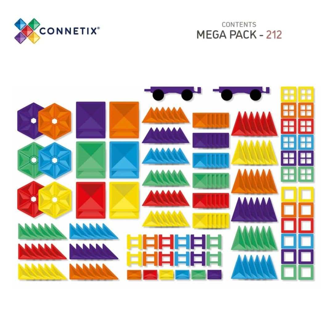 Connetix Rainbow magnetische tegels mega pack met 212 stukjes