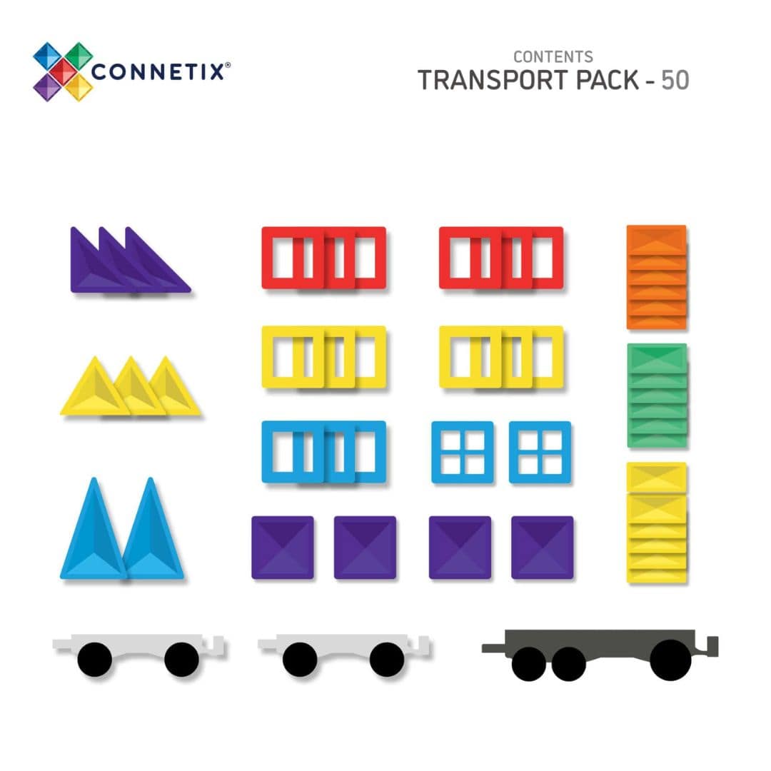 Connetix Rainbow magnetische tegels transport pack om auto's te maken