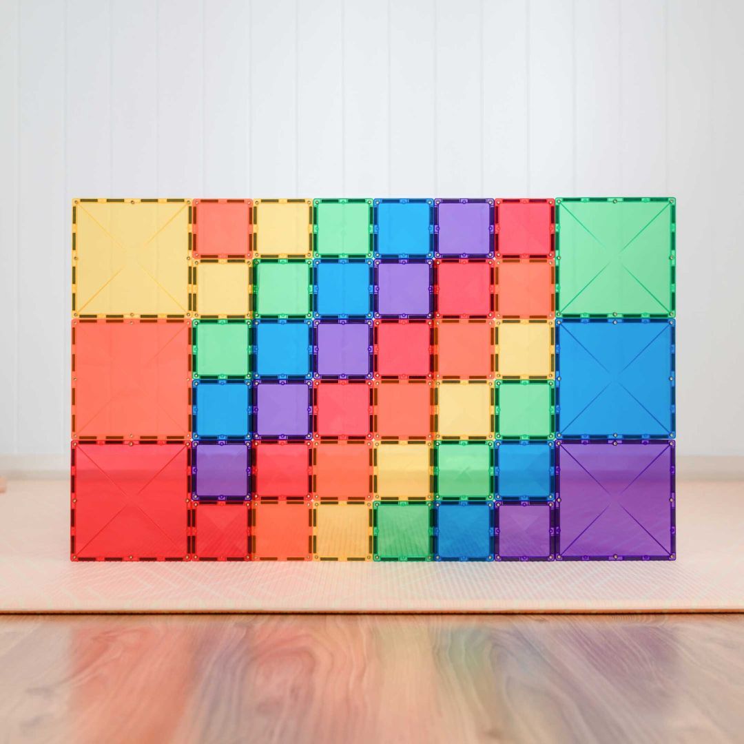 Connetix Rainbow magnetische tegels square pack met 42 vierkante tegels