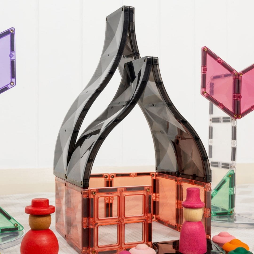 connetix roads zwarte magnetische tegels pak van 16