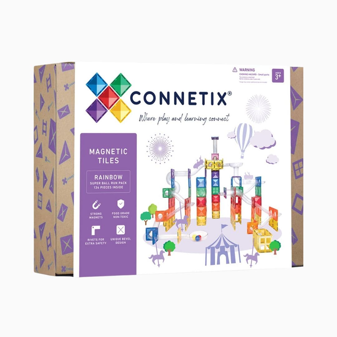 Connetix rainbow knikkerbaan grote set met magnetische tegels en knikkerbaan onderdelen
