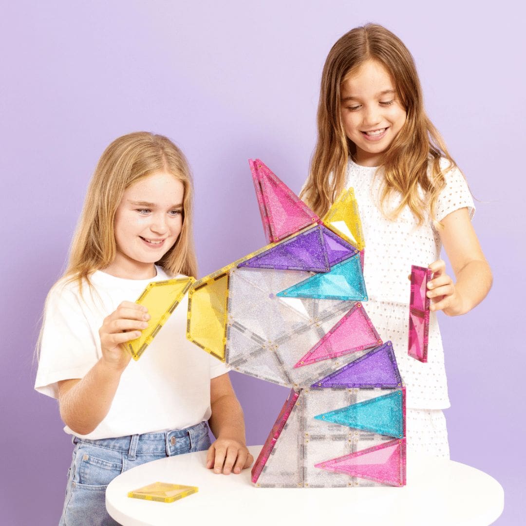 CONNETIX Tiles Unicorn pack met magnetische glitter tegels