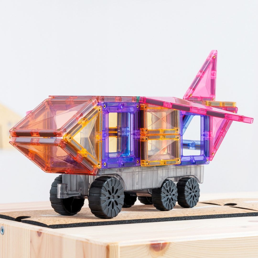 Connetix Pastel magnetische tegels Transport Pack 50-delig met 3 auto-onderplaten