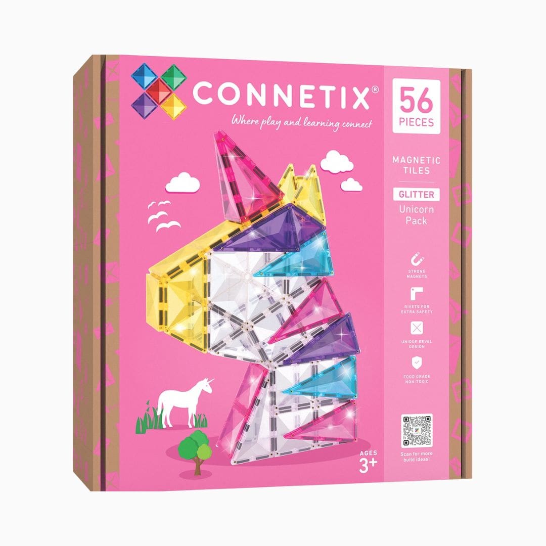 CONNETIX Tiles Unicorn pack met magnetische glitter tegels