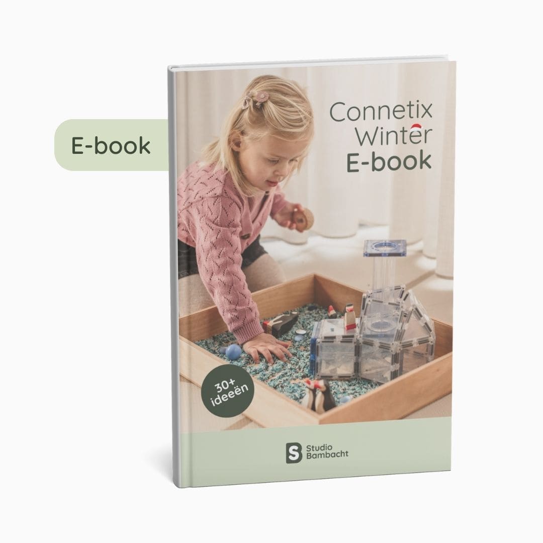 Speelgids met spelideeën voor magnetische tegels van o.a. Connetix in het thema kerst en winter