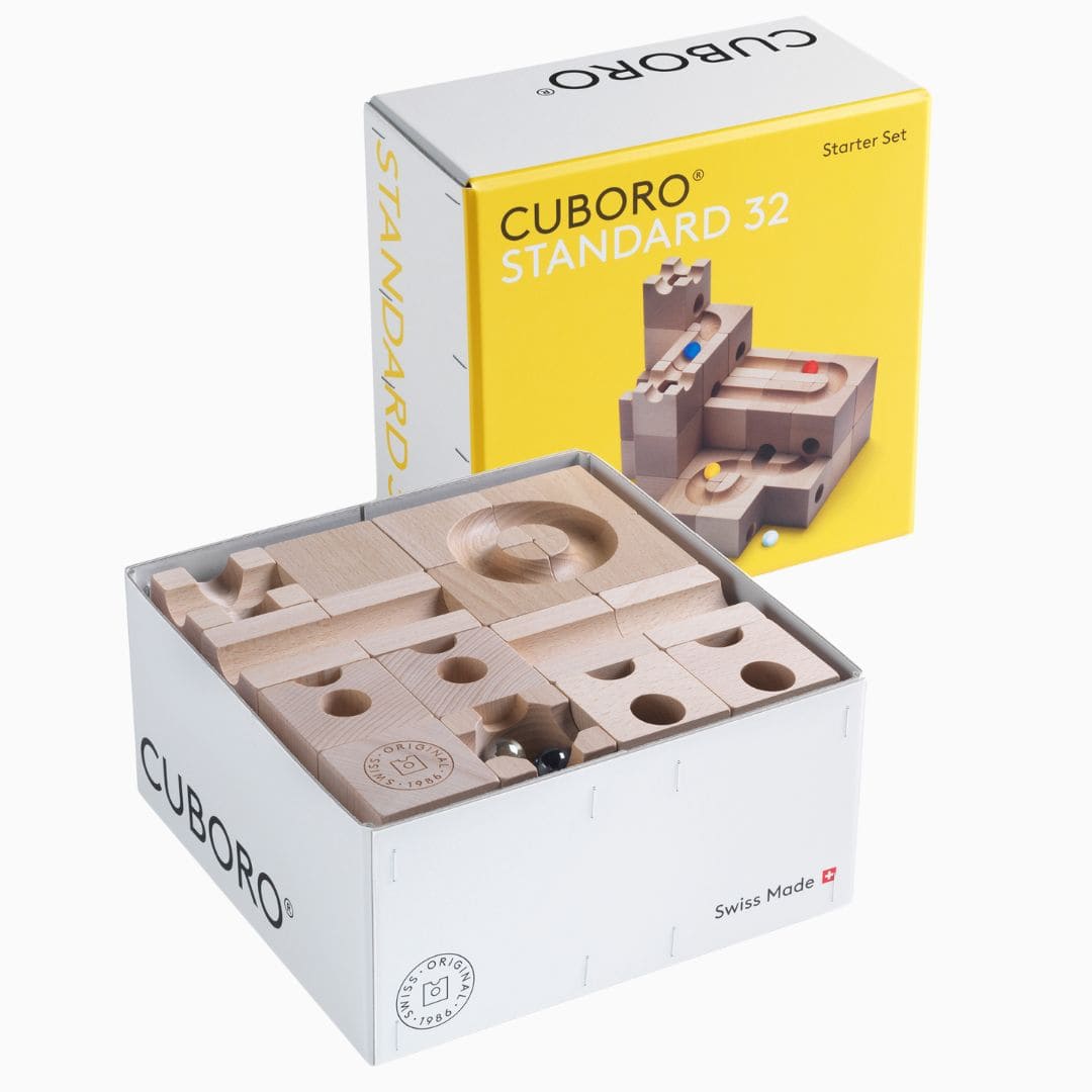 CUBORO standard houten knikkerbaan met 32 delen