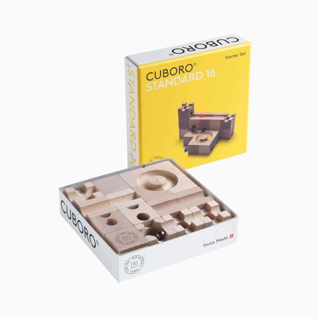 CUBORO Standaard 16 houten knikkerbaan met knikkers