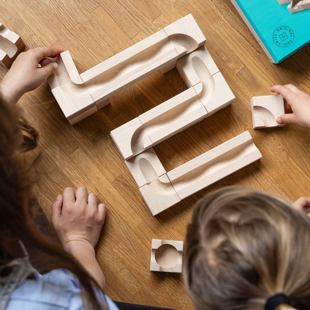 CUBORO knikkerbaan WAVE uitbreidingsset met 22 bouwelementen