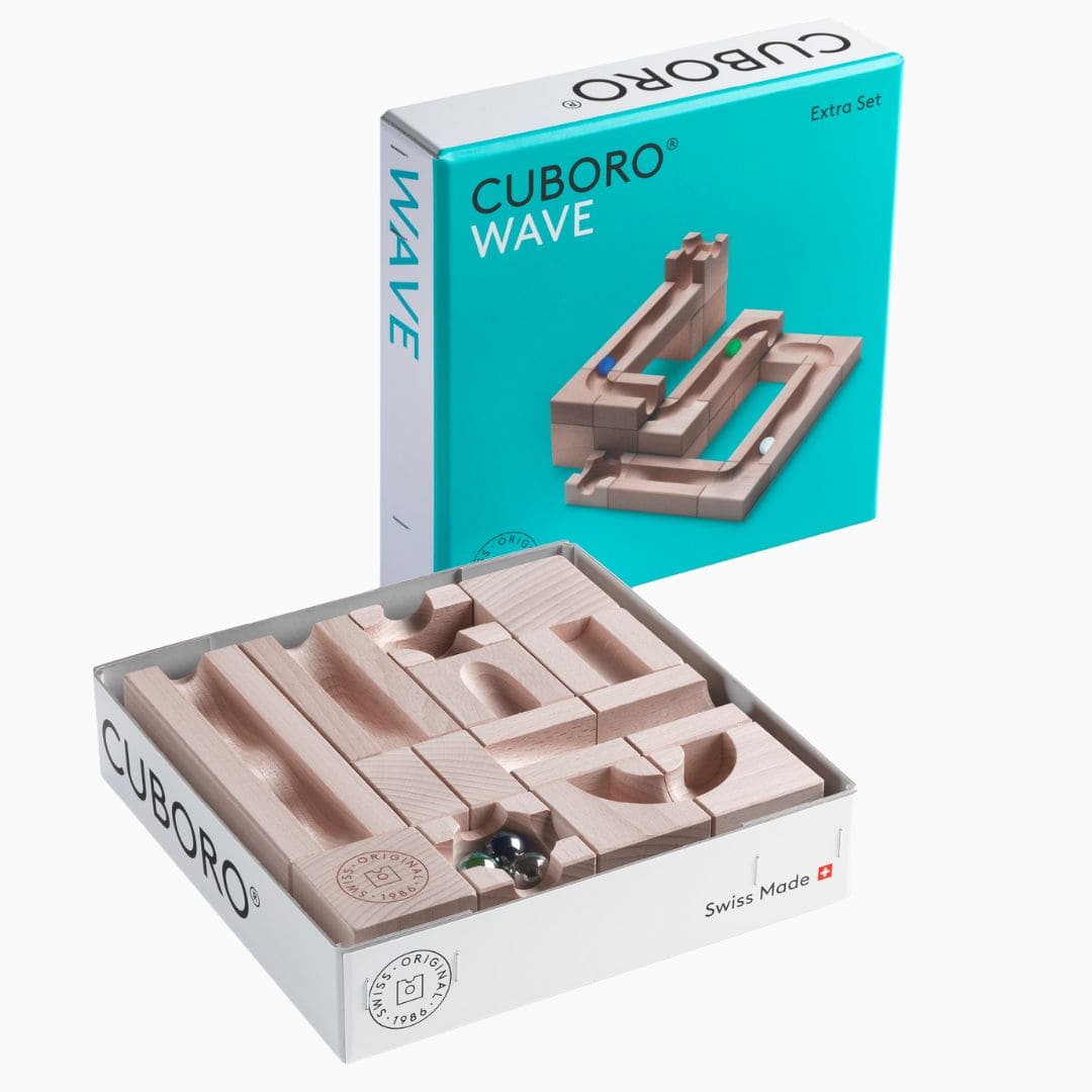 CUBORO knikkerbaan WAVE uitbreidingsset met 22 bouwelementen