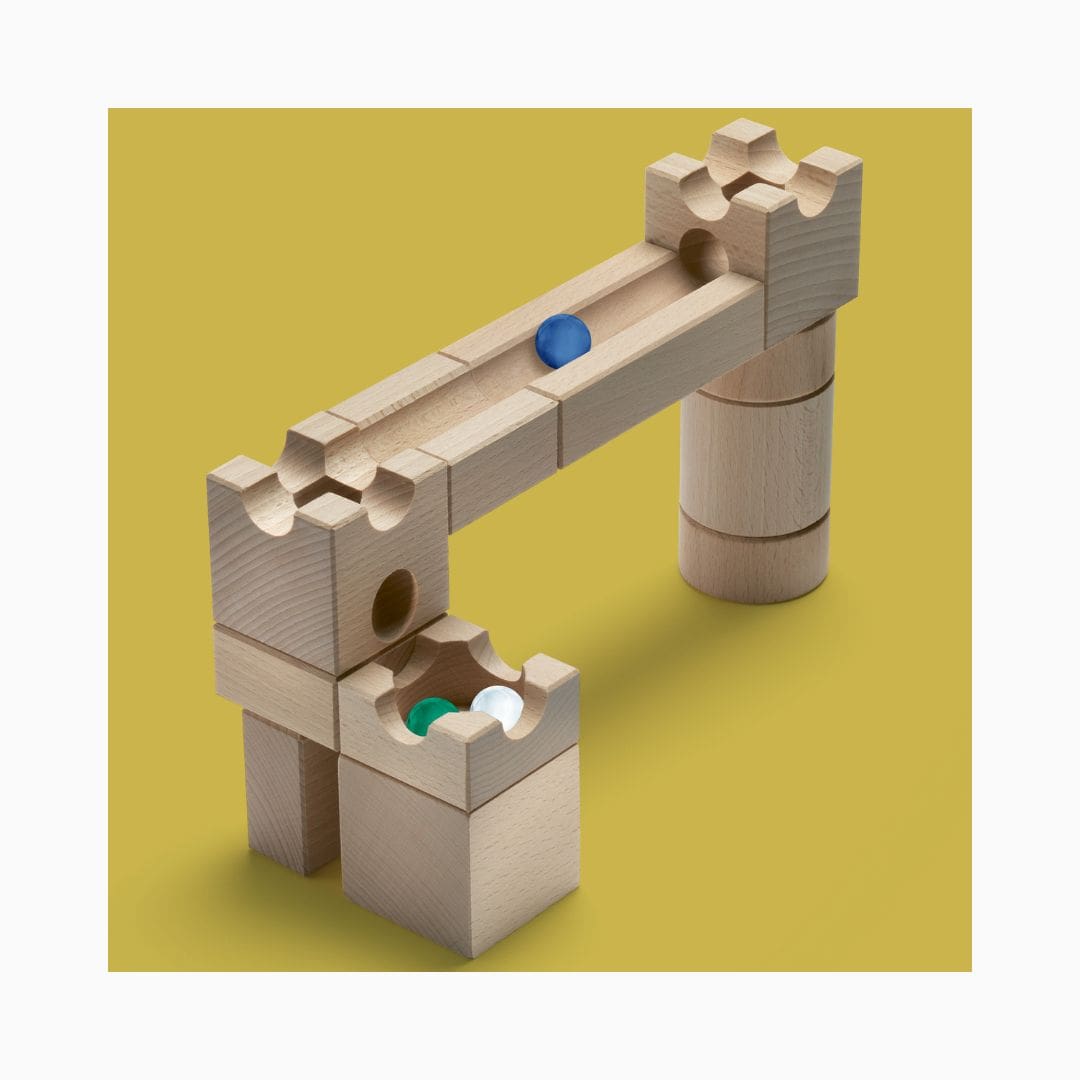 CUBORO MAGNET uitbreidingsset houten knikkerbaan 12-delig