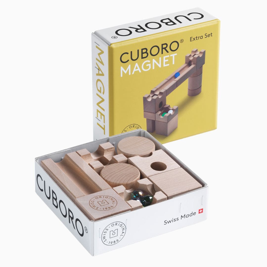 CUBORO MAGNET uitbreidingsset houten knikkerbaan 12-delig