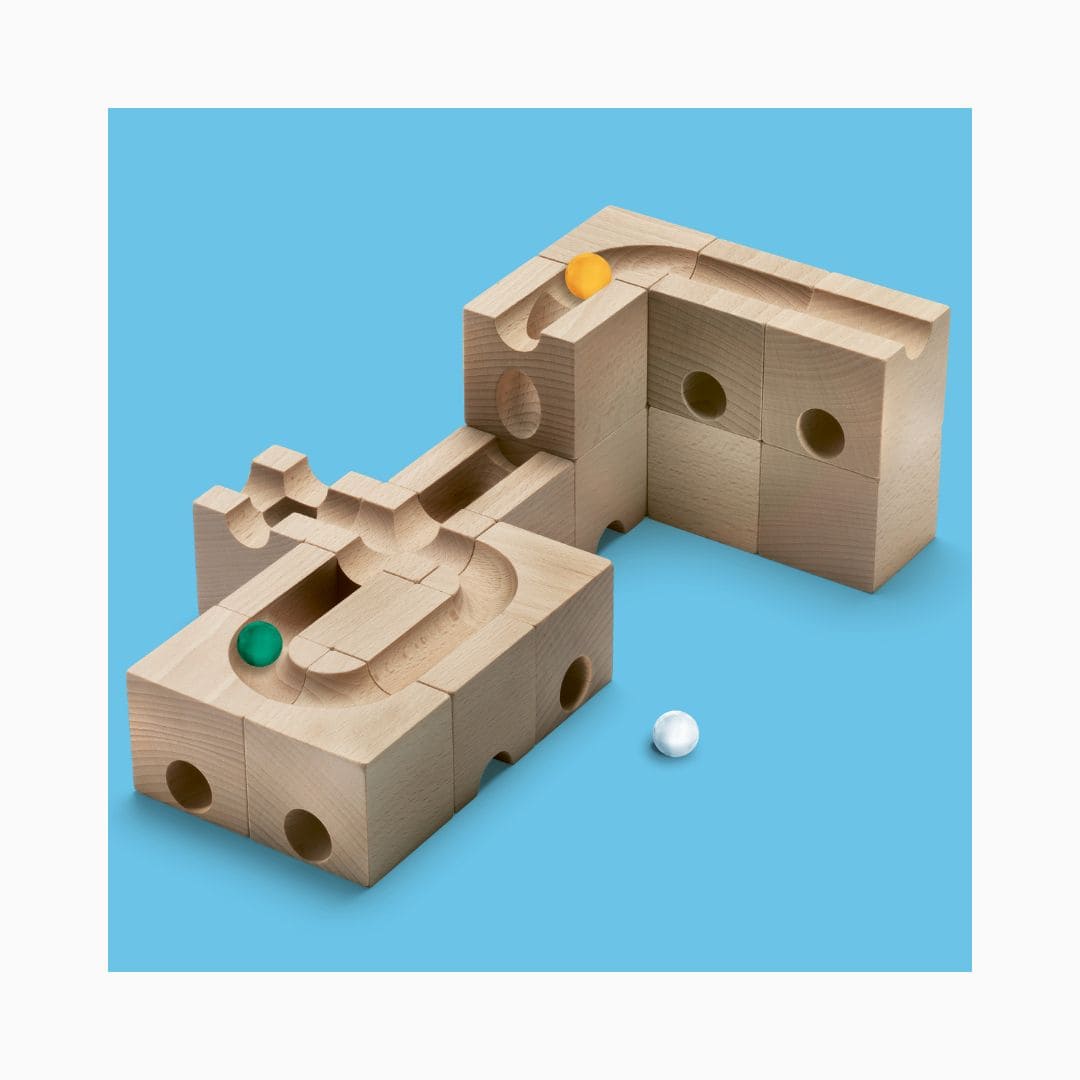 CUBORO knikkerbaan uitbreidingsset speed met 16 bouwelementen