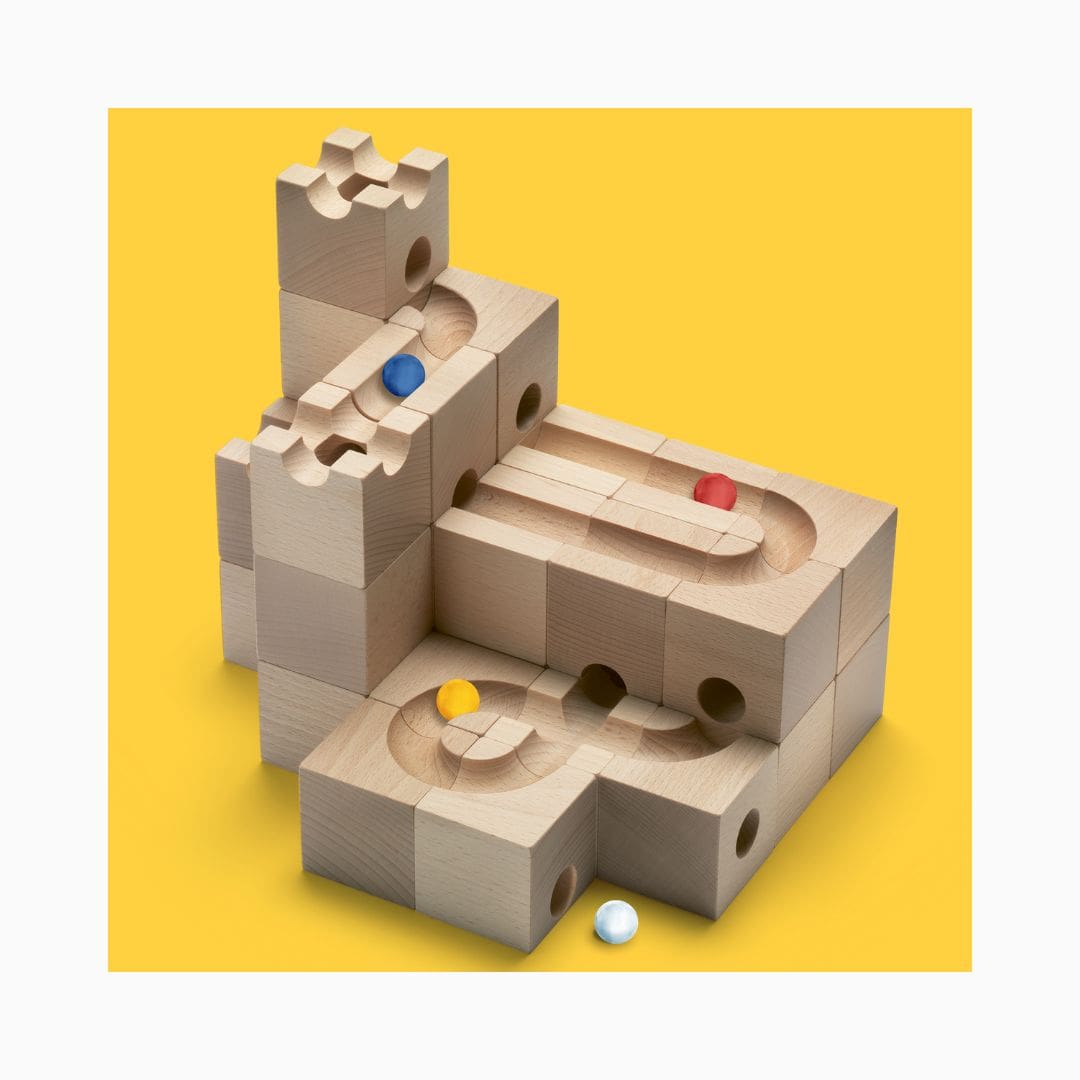 CUBORO standard houten knikkerbaan met 32 delen