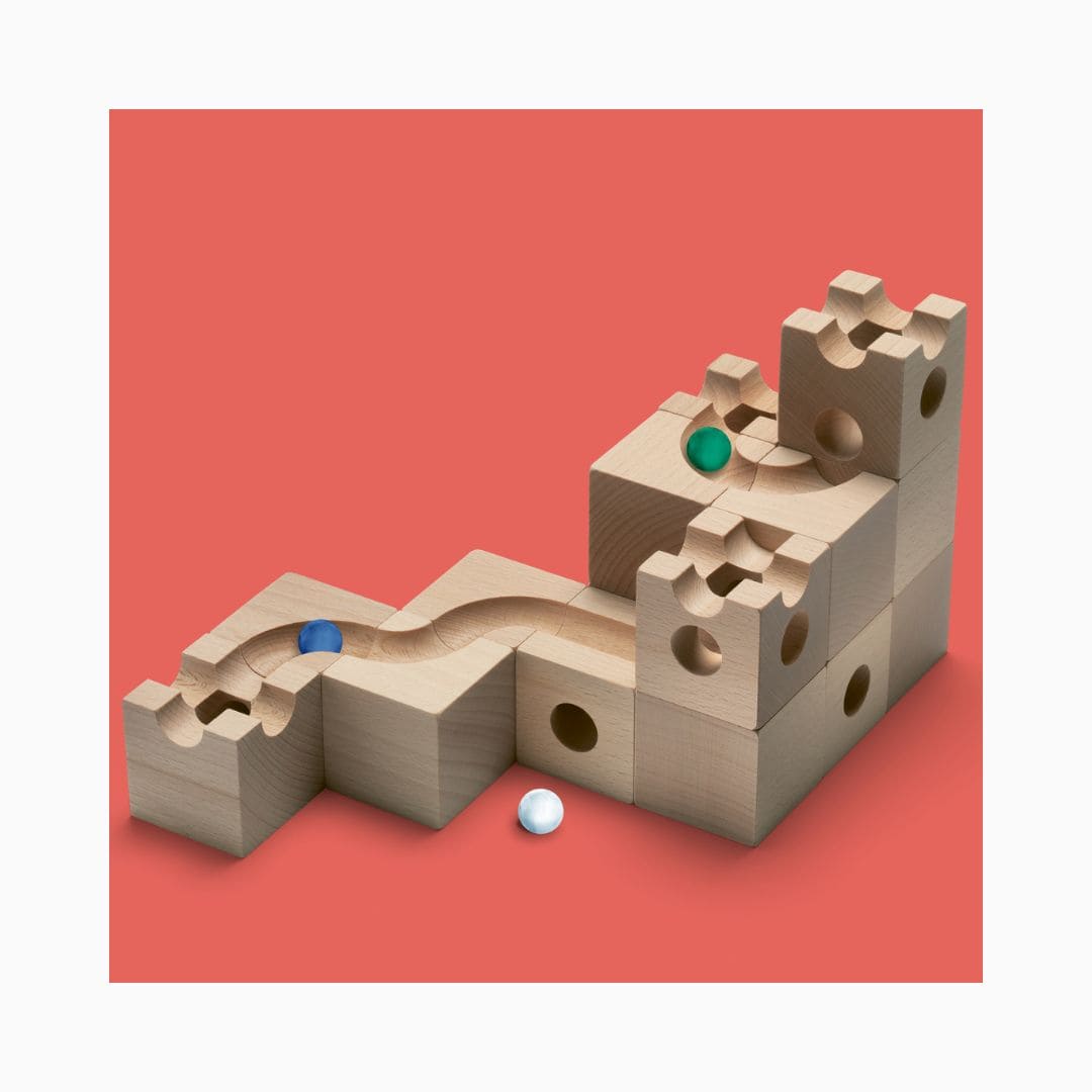 CUBORO knikkerbaan uitbreidingsset tunnel met 16 bouwelementen