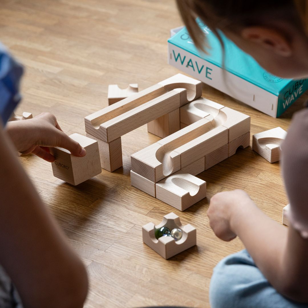 CUBORO knikkerbaan WAVE uitbreidingsset met 22 bouwelementen