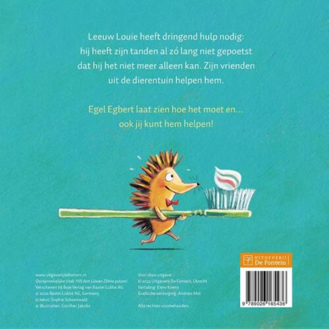 Kartonboek De grote tandenpoetshulp van auteurs Sophie Schoenwald en Günter Jakobs uitgeverij De Fontein Jeugd