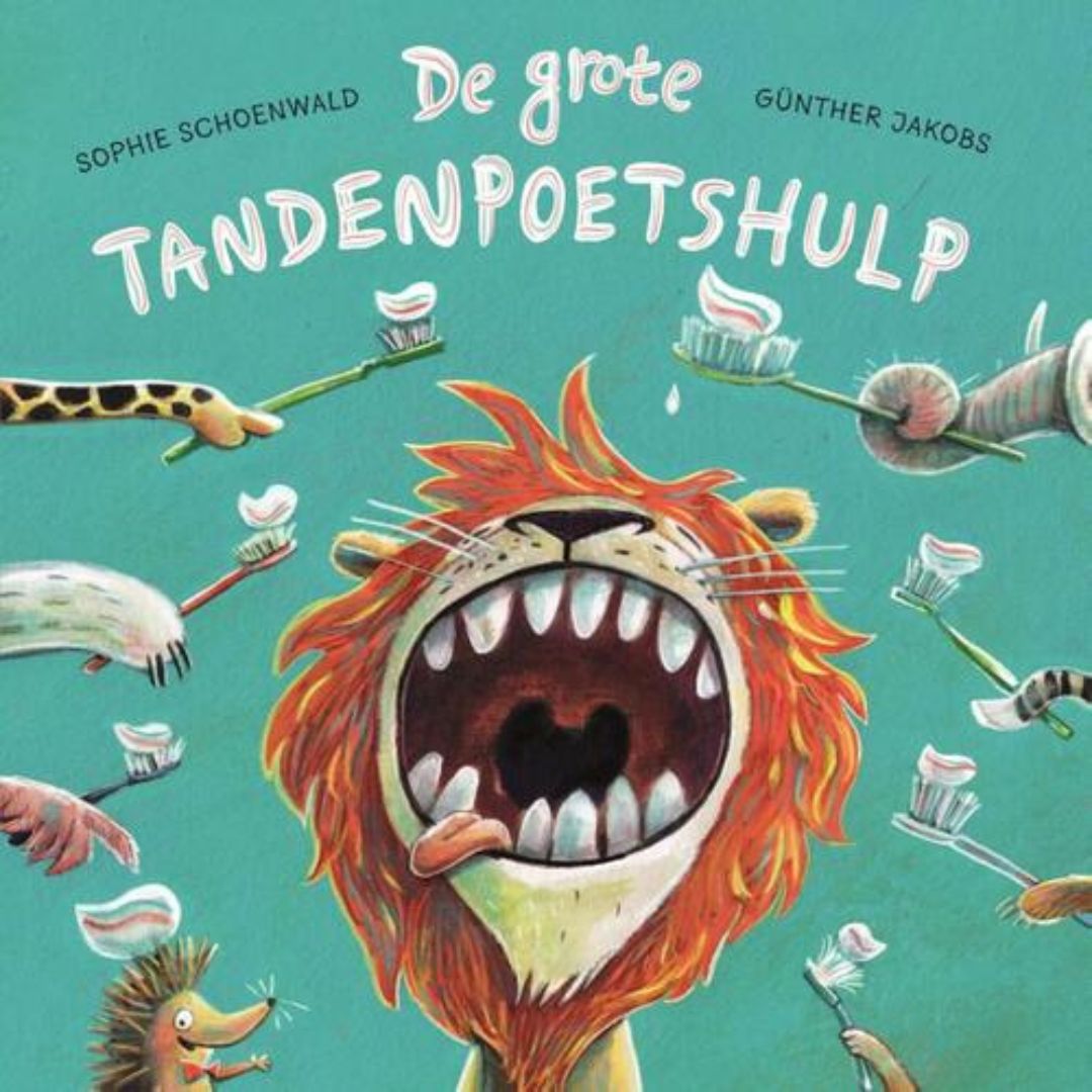 Kartonboek De grote tandenpoetshulp van auteurs Sophie Schoenwald en Günter Jakobs uitgeverij De Fontein Jeugd