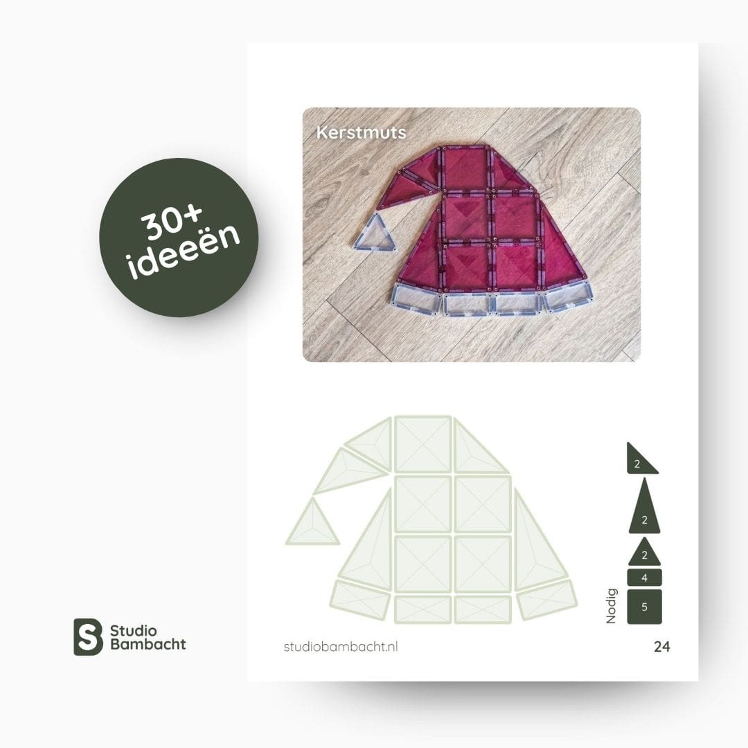 Speelgids met spelideeën voor magnetische tegels van o.a. Connetix in het thema kerst en winter