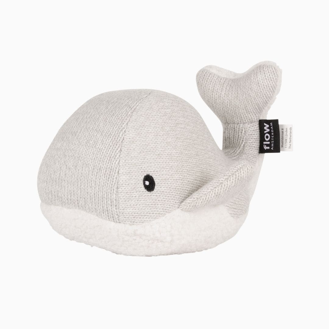 Flow Amsterdam hartslag knuffel walvis Moby in de kleur grijs