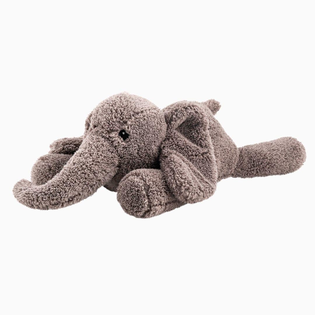 Hartslagknuffel olifant George in de kleur grijs van Flow Amsterdam met USB-c oplaadbaar muziekdoosje