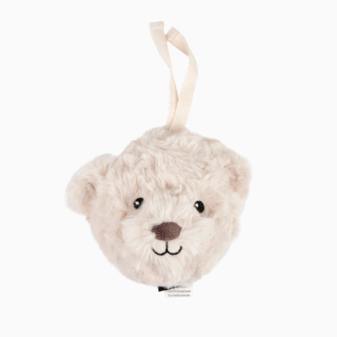 Flow Amsterdam hartslag knuffeltje beer Lou voor onderweg in de kleur beige