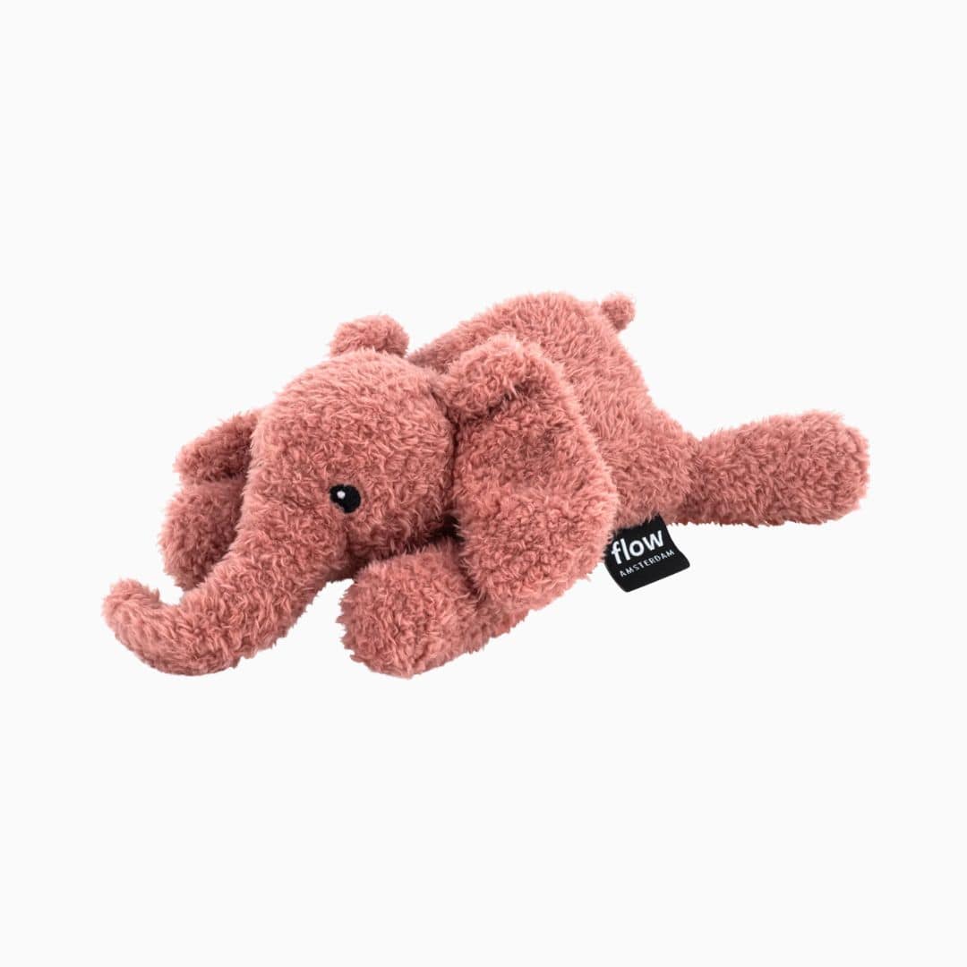 Flow Amsterdam nachtlamp met rood en wit licht olifant George in de kleur roze