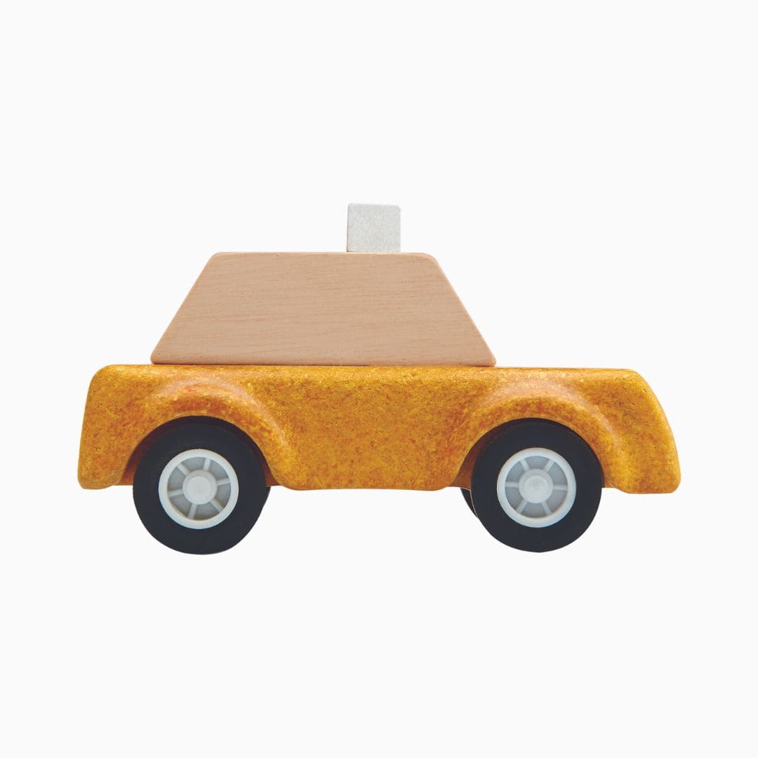 Gele speelgoedauto Plantoys