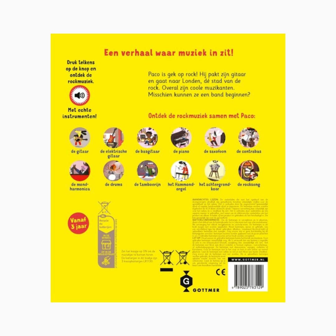 Geluidenboek paco is een rockster van uitgeverij Gottmer