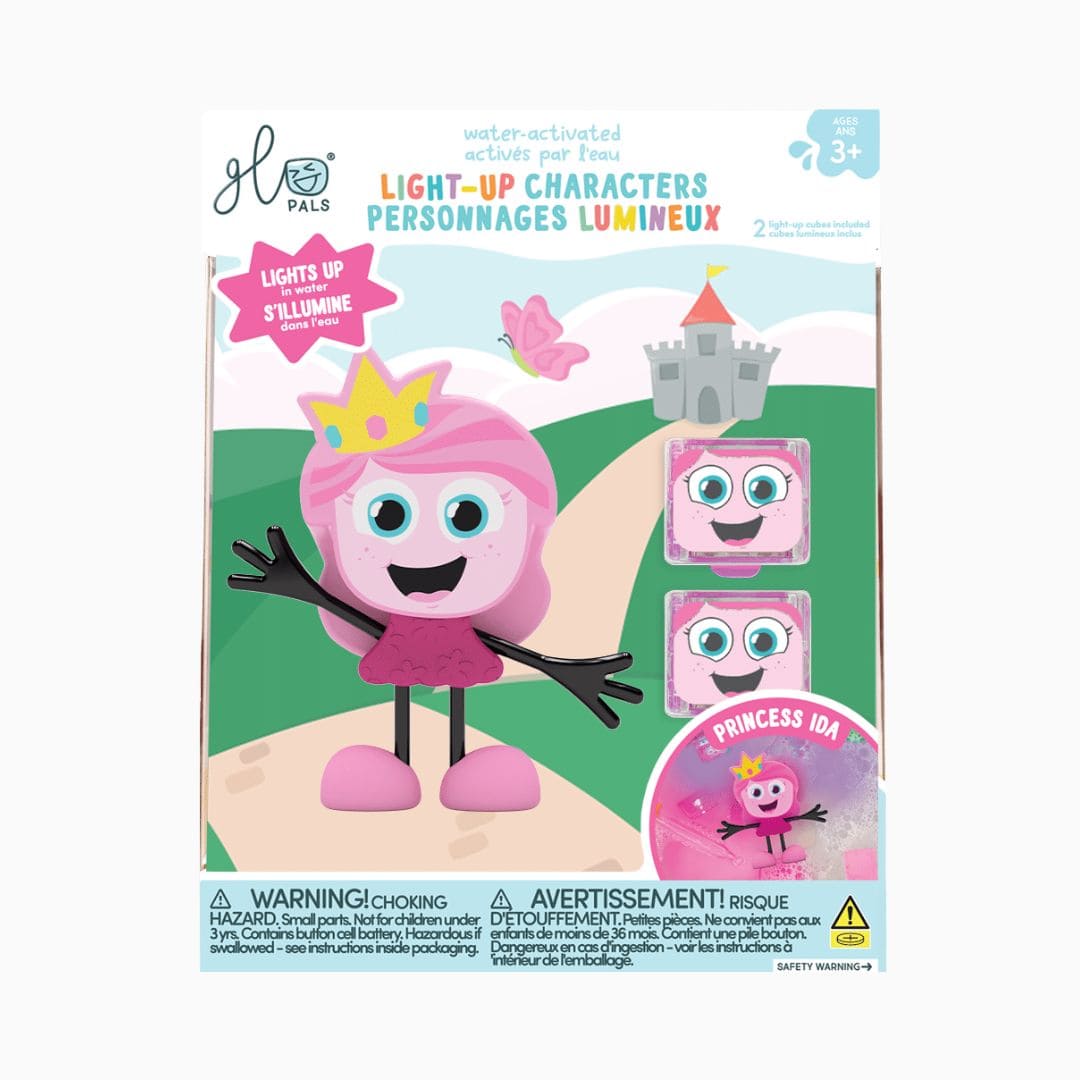 Glo Pals character Prinses Ida badspeeltjemet lichtgevende blokjes in de kleur roze