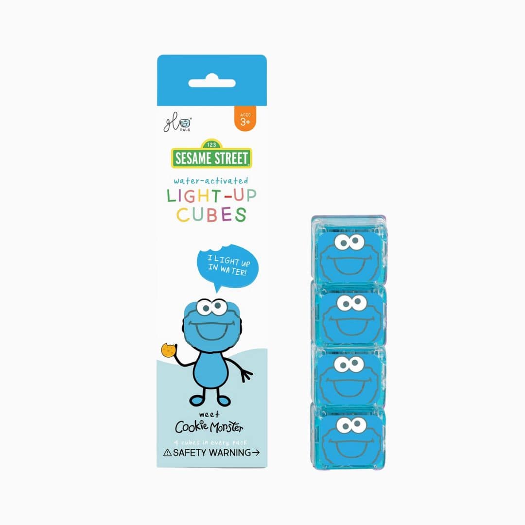 Glo Pals lichtgevende blokjes voor in bad met Cookie Monster in de kleur blauw
