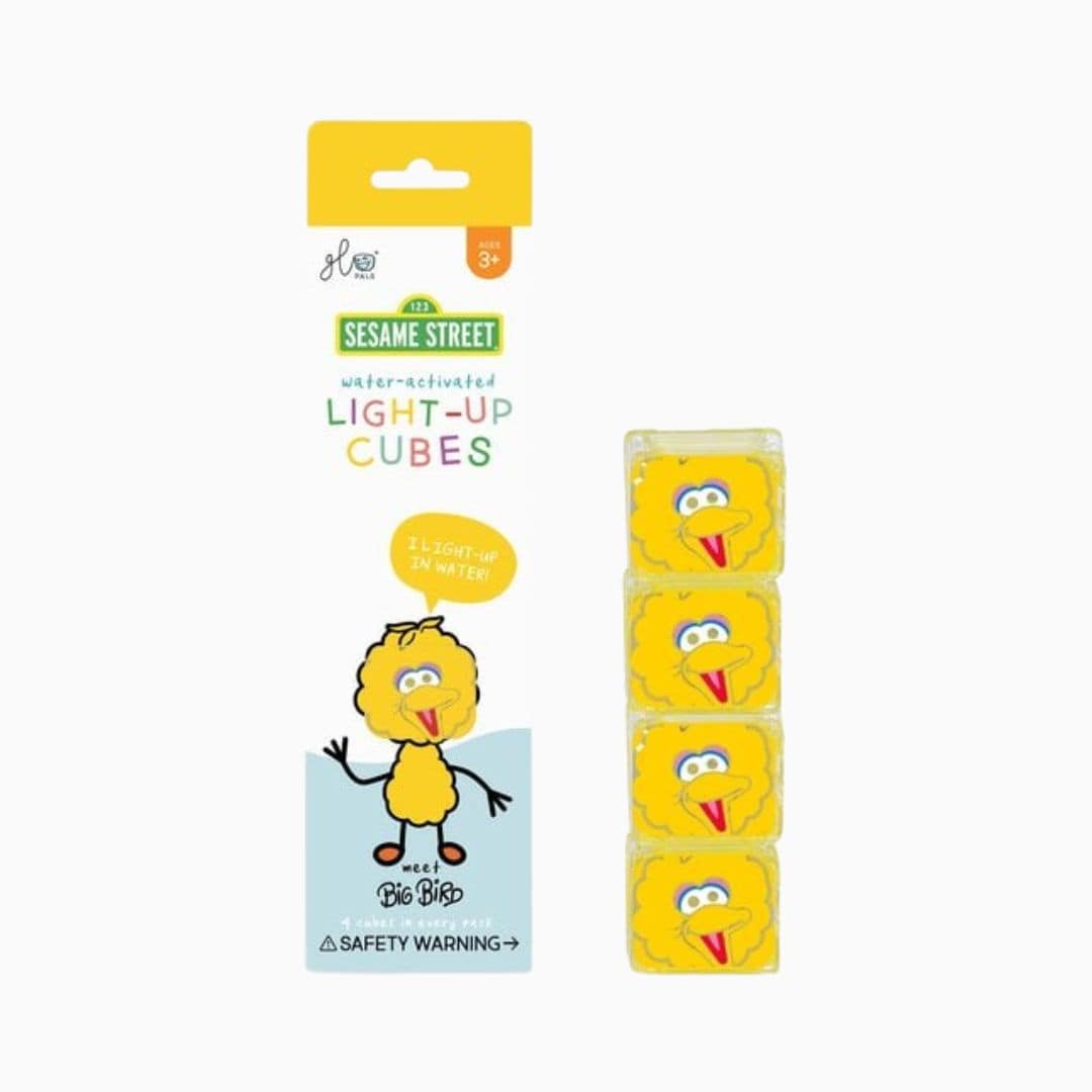 Glo Pals lichtgevend badspeelgoed Light Up Cubes Big Bird in de kleur geel