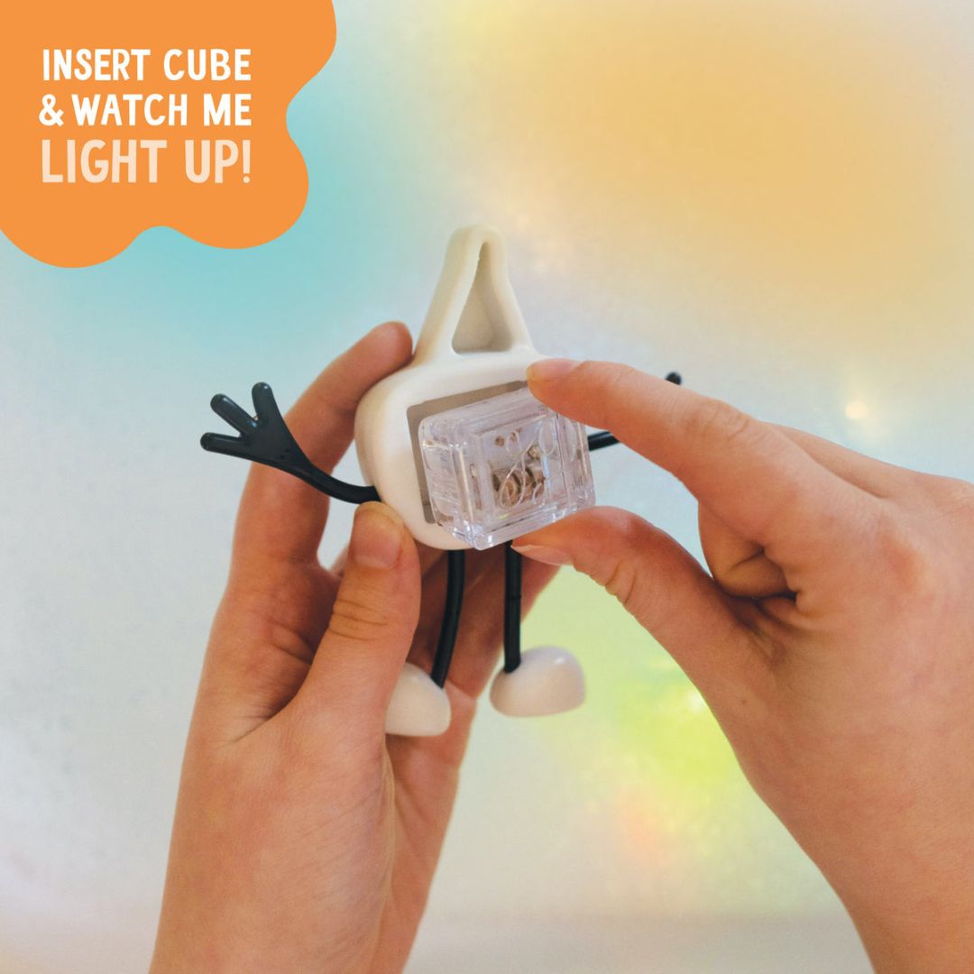 Glo Pals light up sensory toy badspeeltje Party Pal light up cubes lichtgevende blokjes in discokleuren