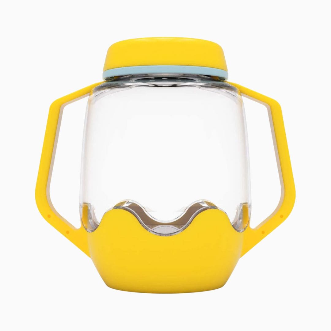 Glo Pals sensorische speelbeker in de gele kleur honey bee