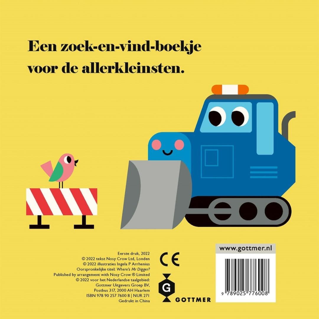 Gottmer kartonboek met flapjes graafmachine waar ben je van Ingela p Arrhenius