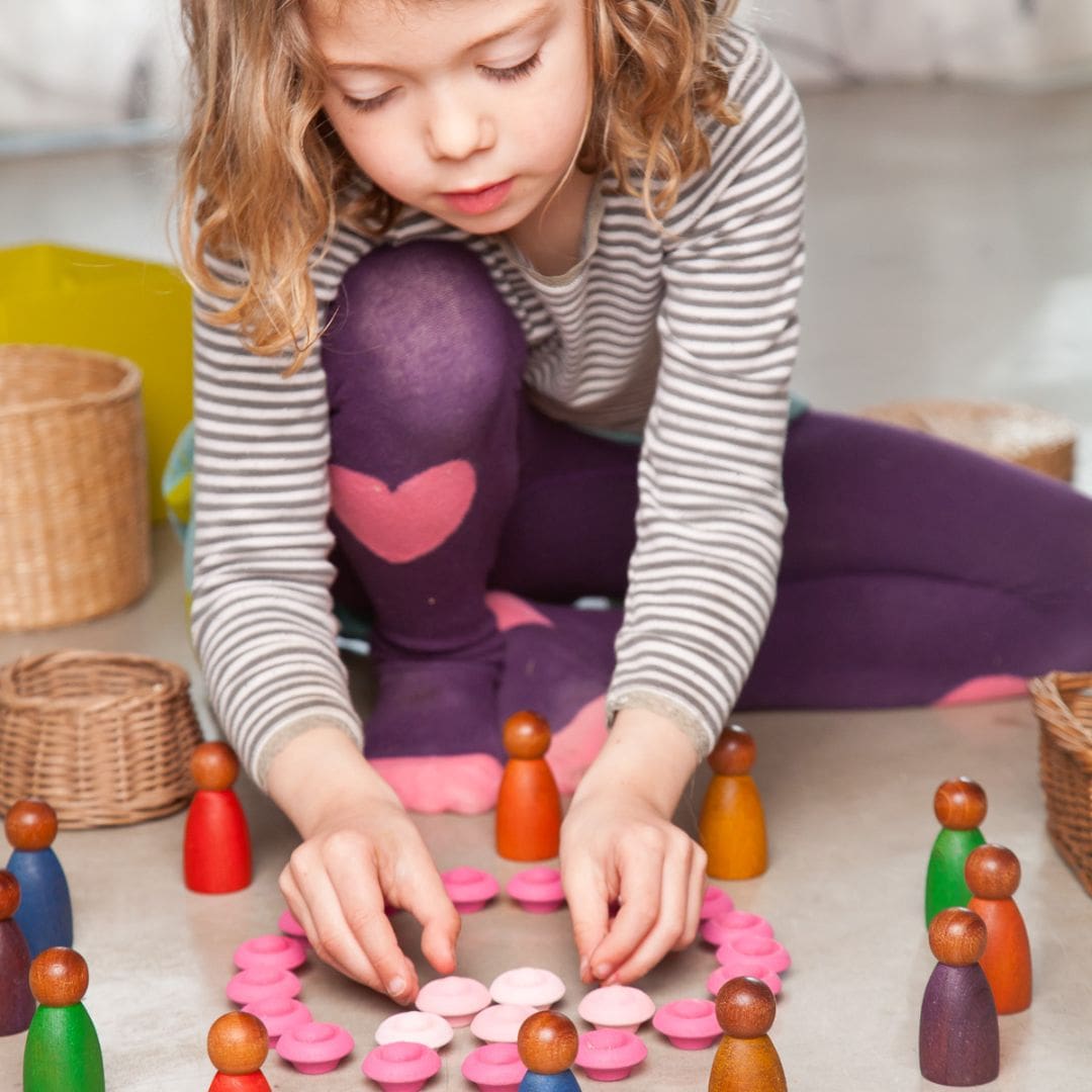 Grapat houten roze bloemen - 36 stuks