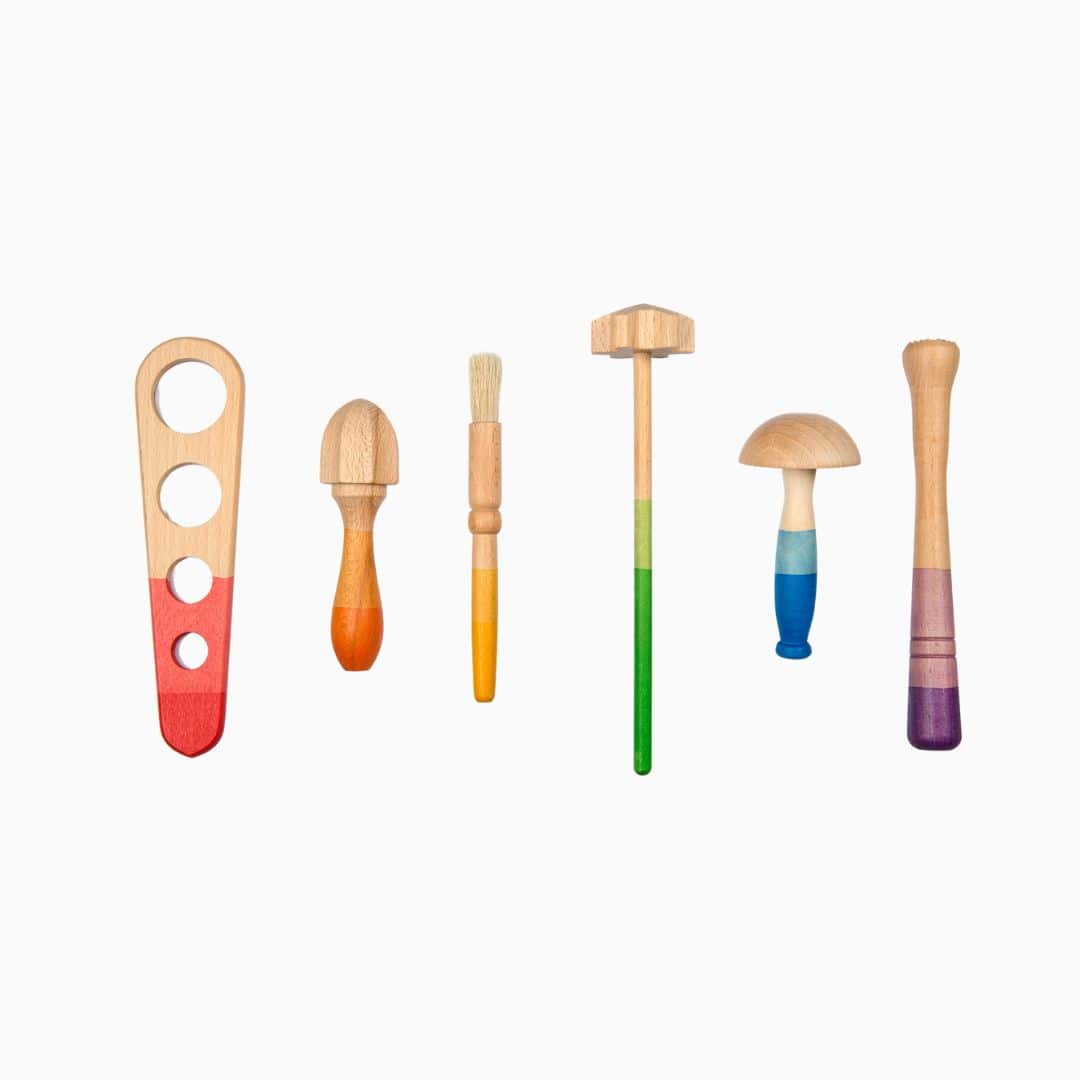 Grapat houten gereedschap - 6 stuks