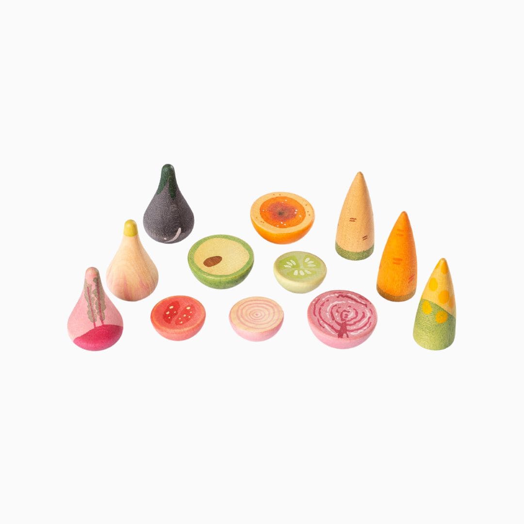 Grapat houten groente loose parts