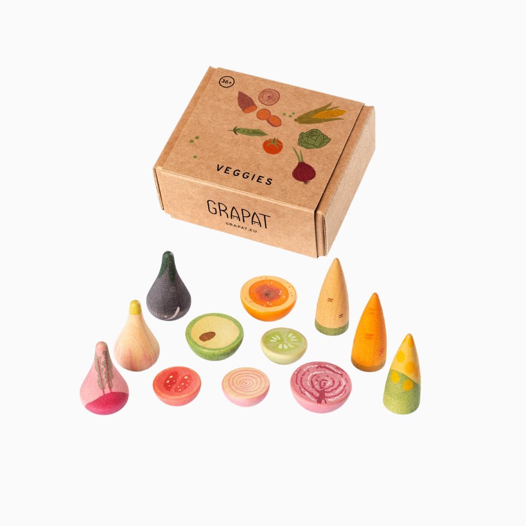 Grapat houten groente loose parts