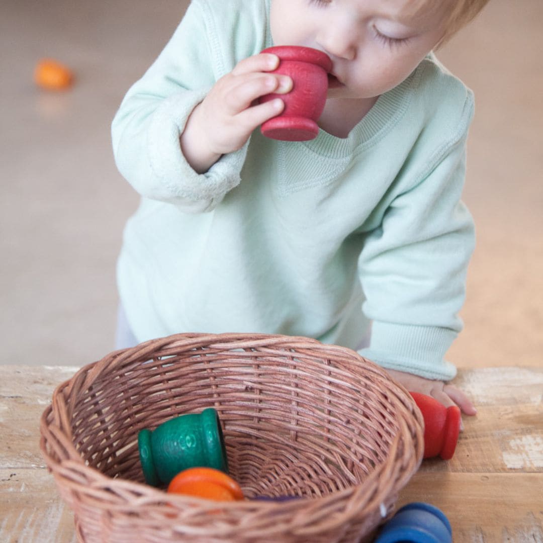 grapat houten bakjes eierdopjes in 12 kleuren