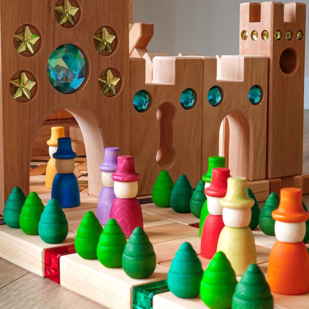 Grapat loose parts houten speelgoed bomen