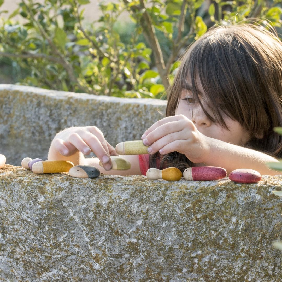 Grapat houten insecten - 18 stuks