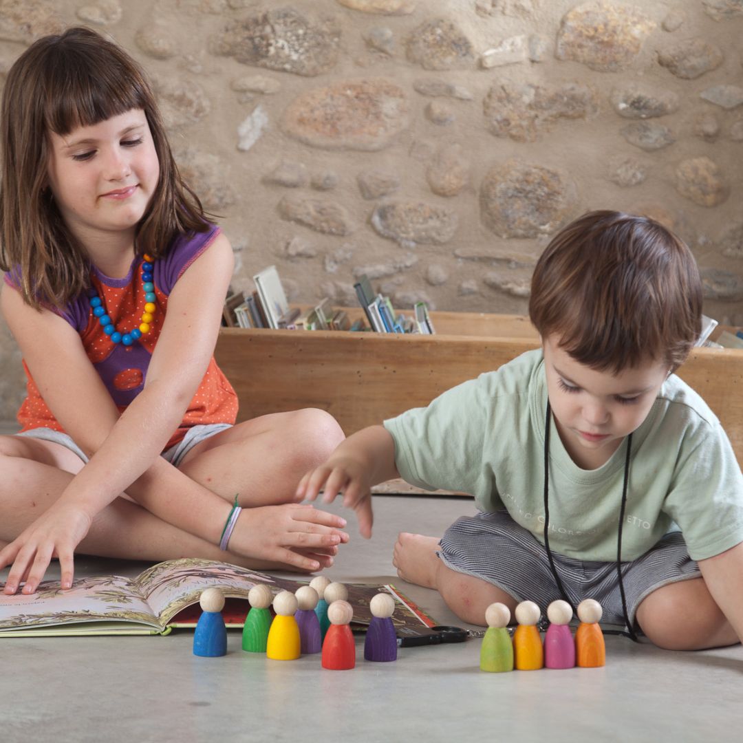 Grapat houten nins - 12-delig