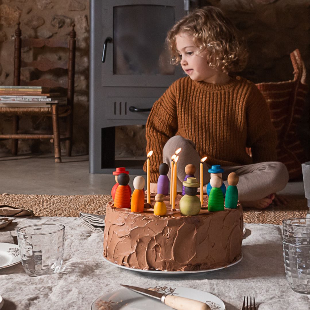 Grapat houten poppetjes together - 12 stuks