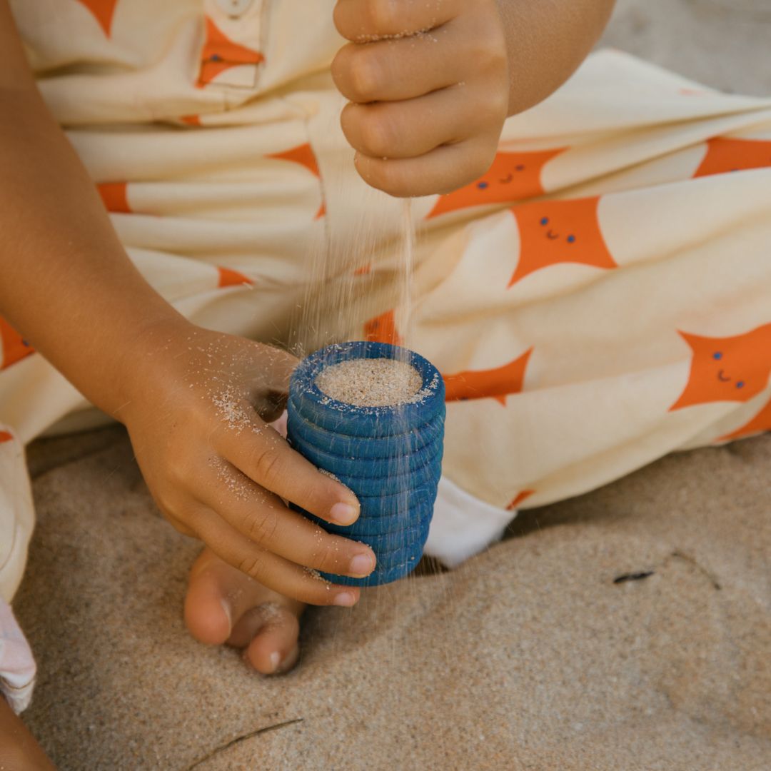 Grapat zes houten speelbakjes - pots