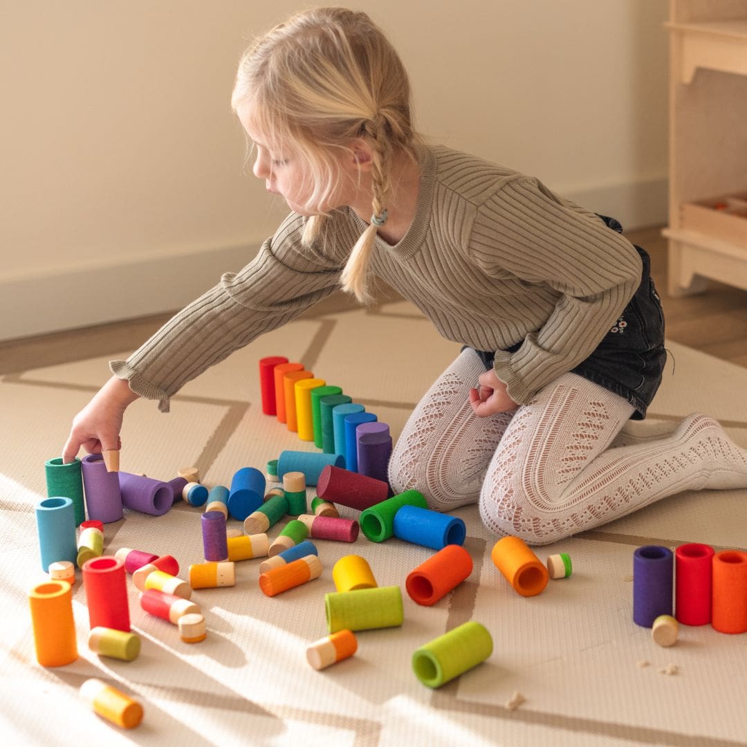 Grapat Lola speelset 72-delig met houten poppetjes, cilinder en blokken