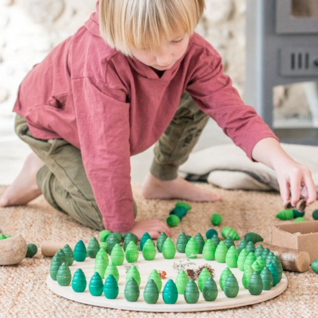 Grapat houten boompjes - 36 stuks