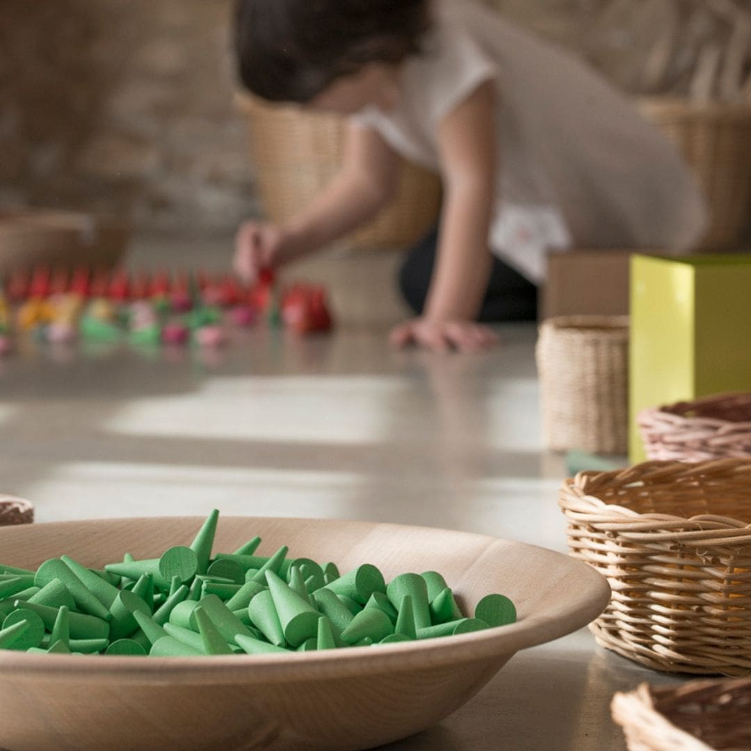 Grapat houten kegels - 36 stuks