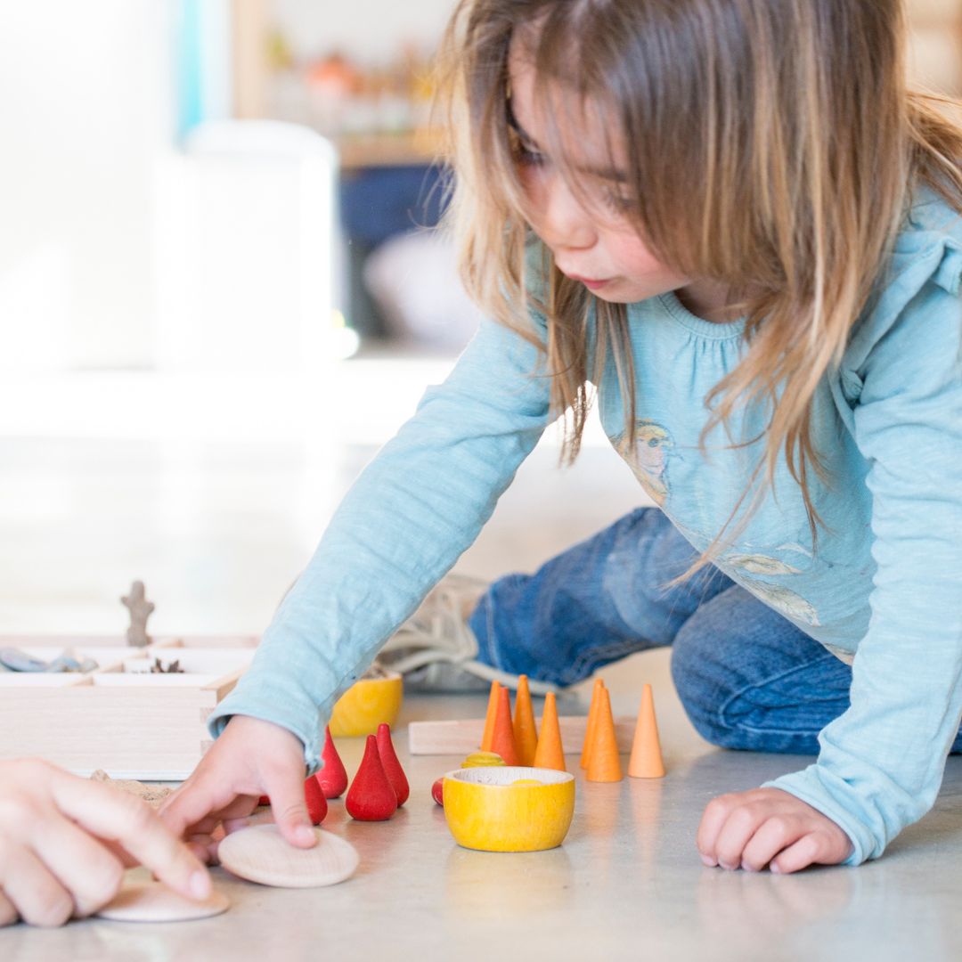 Grapat houten kegels oranje - 36 stuks
