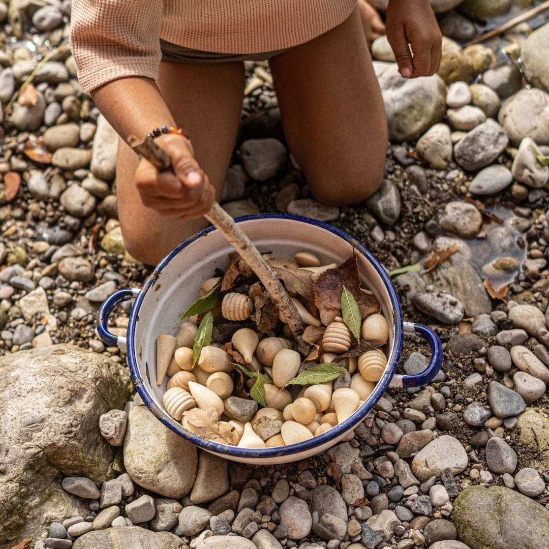 Grapat mandala hout 120-delig in opbergzak